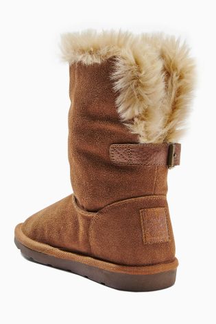 Tan Knitted Pull-On Boots (Older Girls)